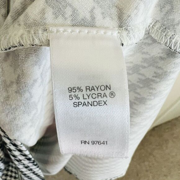 J Jill Dress Wearever Collection Sz L Shift Houndstooth Stretchy 3/4 Sleeve Midi - Picture 5 of 7